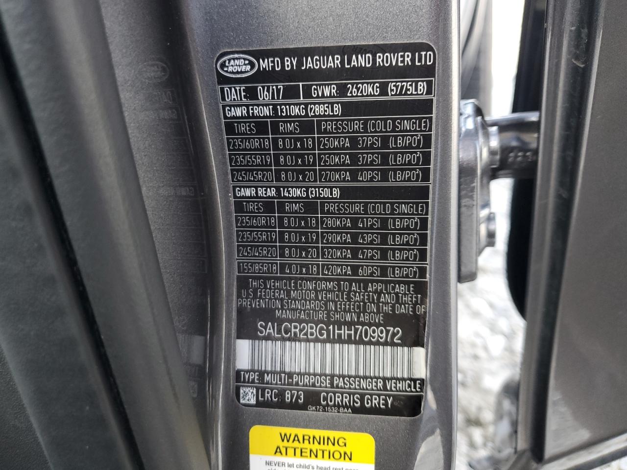 2017 Land Rover Discovery Sport Hse VIN: SALCR2BG1HH709972 Lot: 85337045