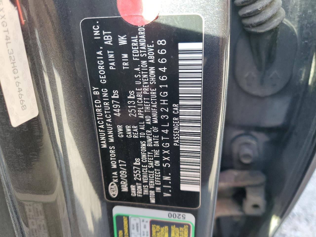 2017 Kia Optima Lx VIN: 5XXGT4L32HG164668 Lot: 86138815