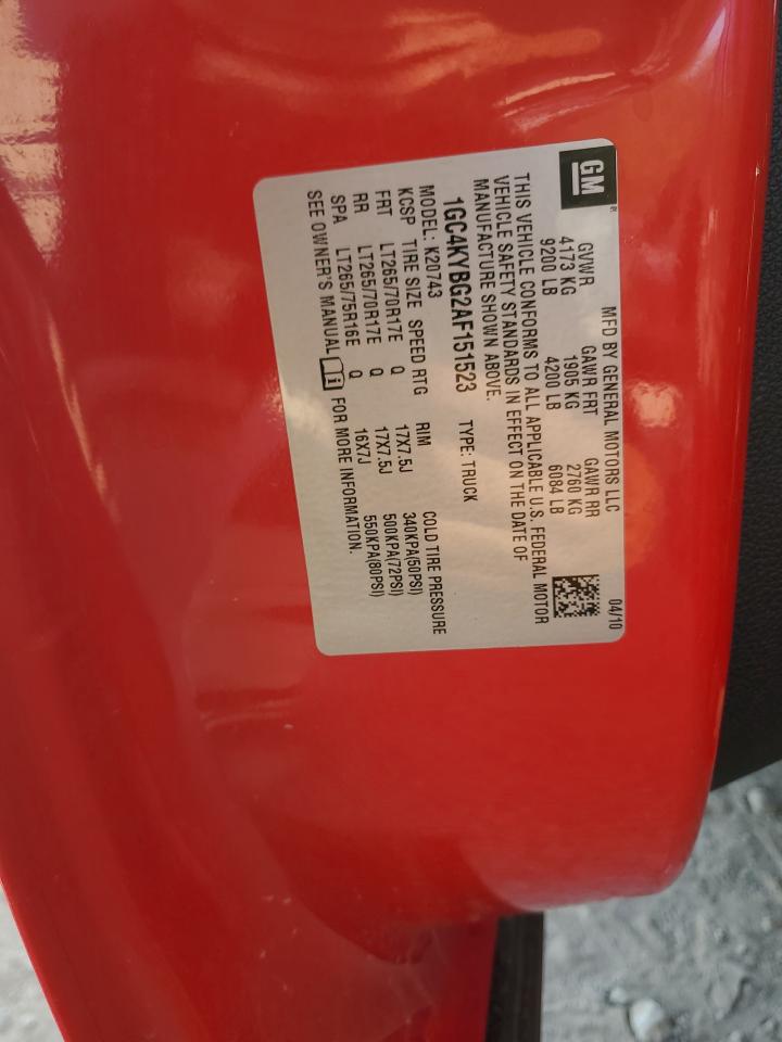 2010 Chevrolet Silverado K2500 Heavy Duty Ltz VIN: 1GC4KYBG2AF151523 Lot: 85133365