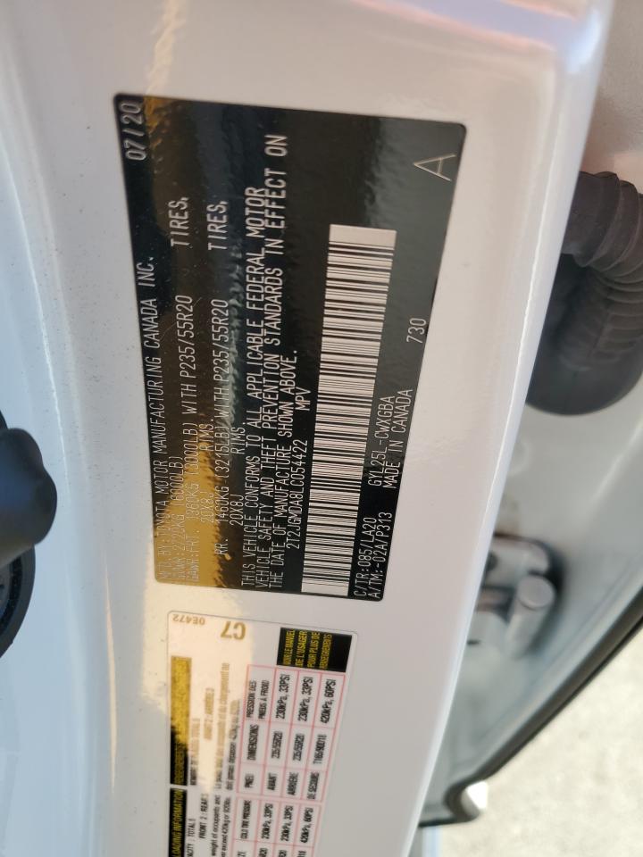 2020 Lexus Rx 450H VIN: 2T2JGMDA8LC054422 Lot: 82655565