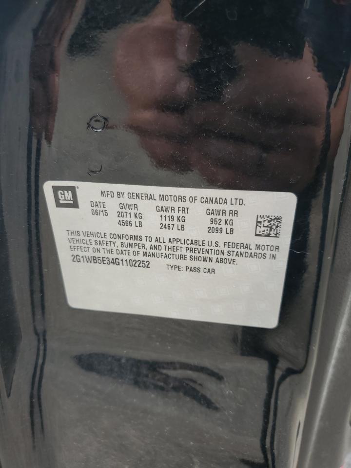 2016 Chevrolet Impala Limited Lt VIN: 2G1WB5E34G1102252 Lot: 85931865