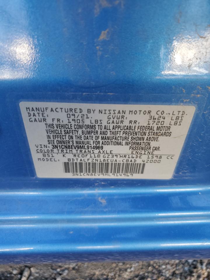 2021 Nissan Versa Sv VIN: 3N1CN8EV9ML914969 Lot: 84874875