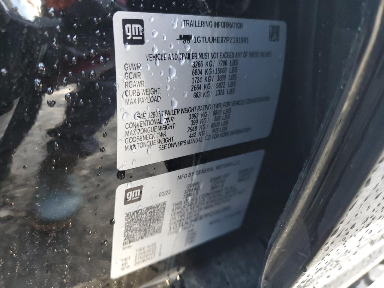 2023 GMC Sierra K1500 Denali Ultimate VIN: 1GTUUHE87PZ191991 Lot: 85688265