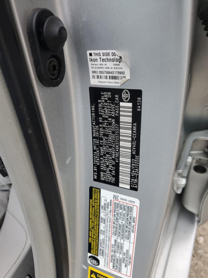 2007 Toyota Camry Ce VIN: 4T1BE46K37U575377 Lot: 86162115