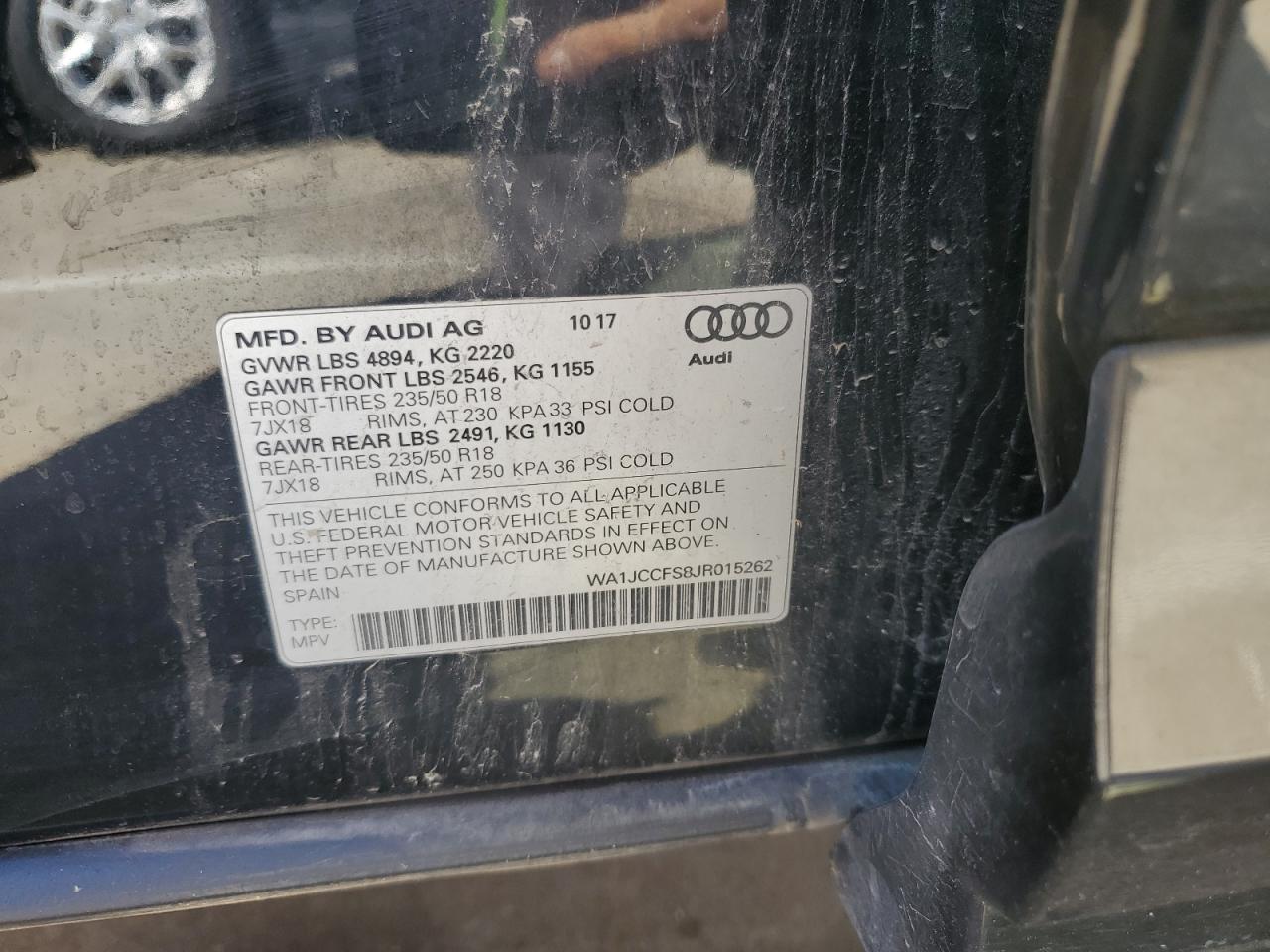 2018 Audi Q3 Premium Plus VIN: WA1JCCFS8JR015262 Lot: 85915395