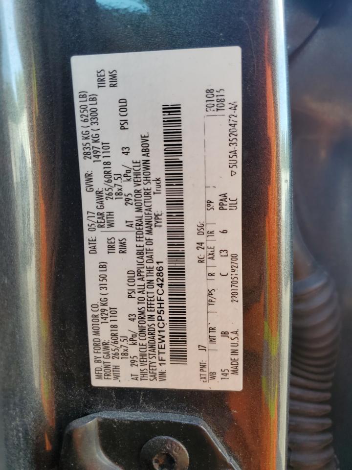 2017 Ford F150 Supercrew VIN: 1FTEW1CP5HFC42861 Lot: 90377905