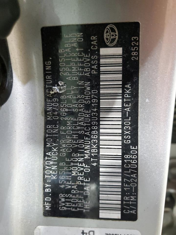 2009 Toyota Avalon Xl VIN: 4T1BK36B89U341970 Lot: 85144725