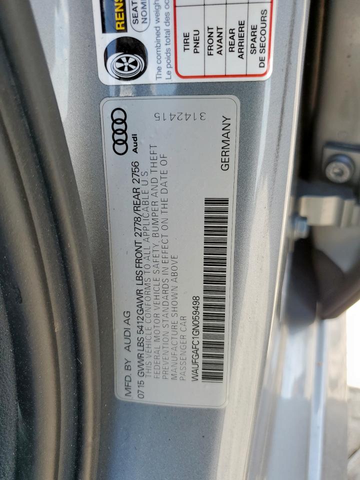 2016 Audi A6 Premium Plus VIN: WAUFGAFC1GN059498 Lot: 85112835