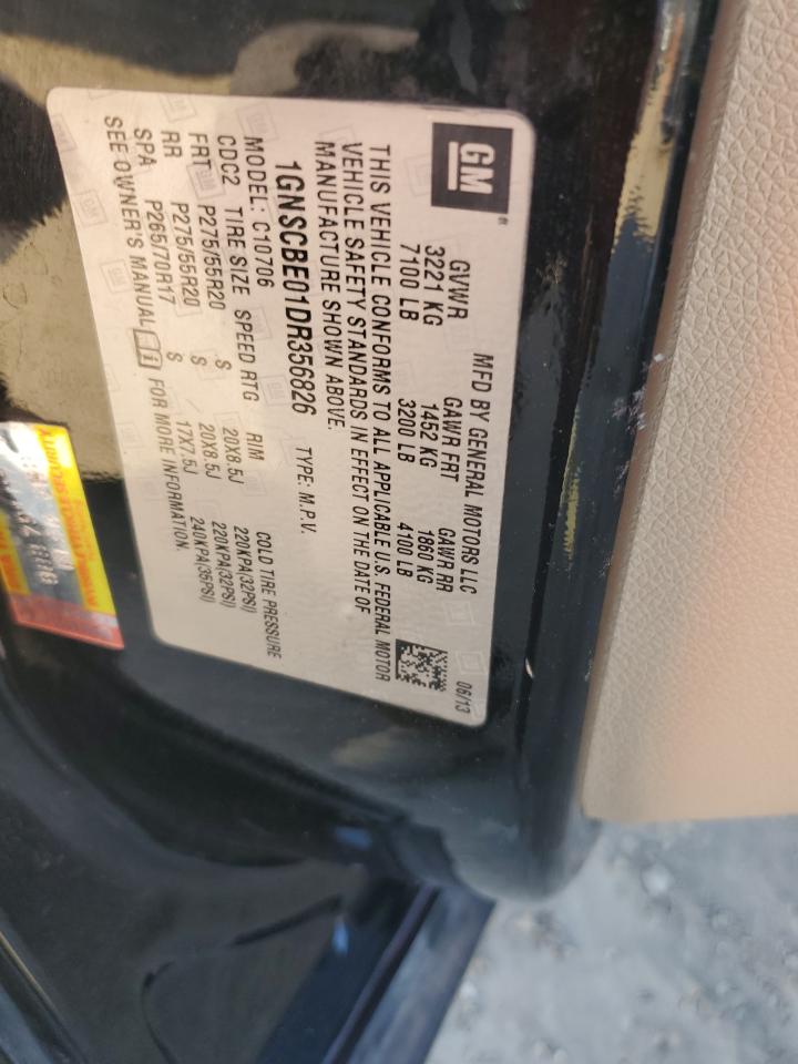 2013 Chevrolet Tahoe C1500 Lt VIN: 1GNSCBE01DR356826 Lot: 86499265