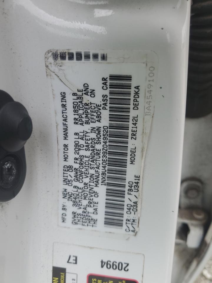 2009 Toyota Corolla Base VIN: 1NXBU40E39Z049520 Lot: 85118895