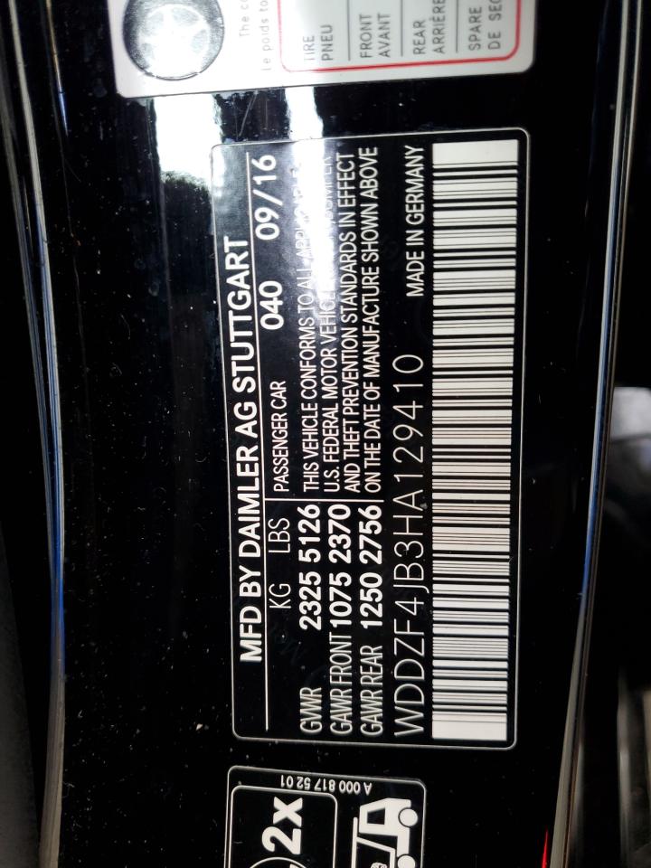 2017 Mercedes-Benz E 300 VIN: WDDZF4JB3HA129410 Lot: 86433585