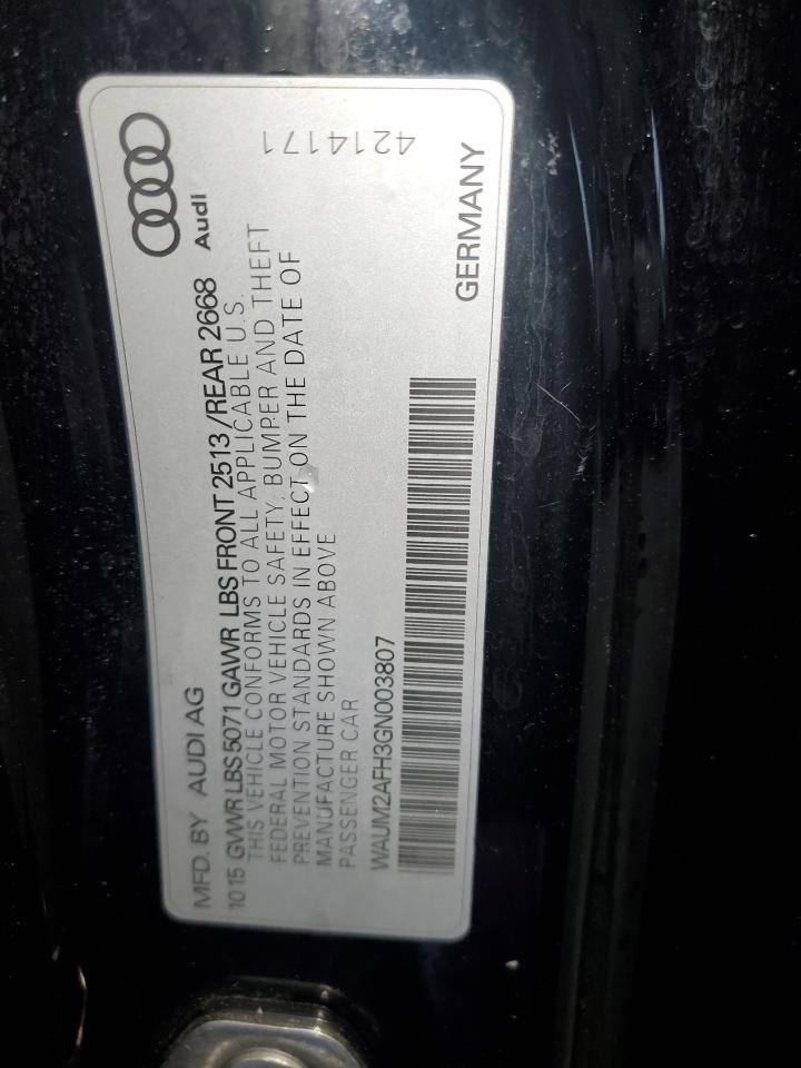 2016 Audi A5 Premium Plus S-Line VIN: WAUM2AFH3GN003807 Lot: 86308425