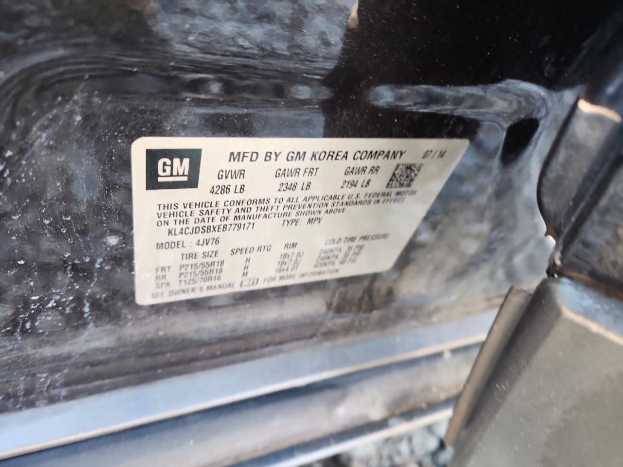 2014 Buick Encore Premium VIN: KL4CJDSBXEB779171 Lot: 90391655