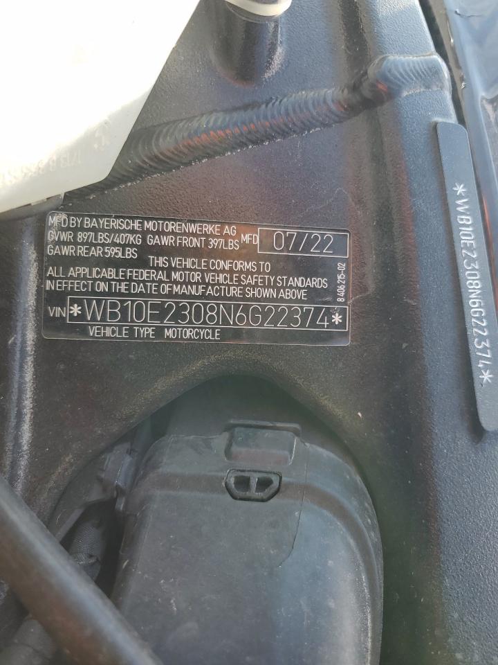 2022 BMW S 1000 Rr VIN: WB10E2308N6G22374 Lot: 84564475