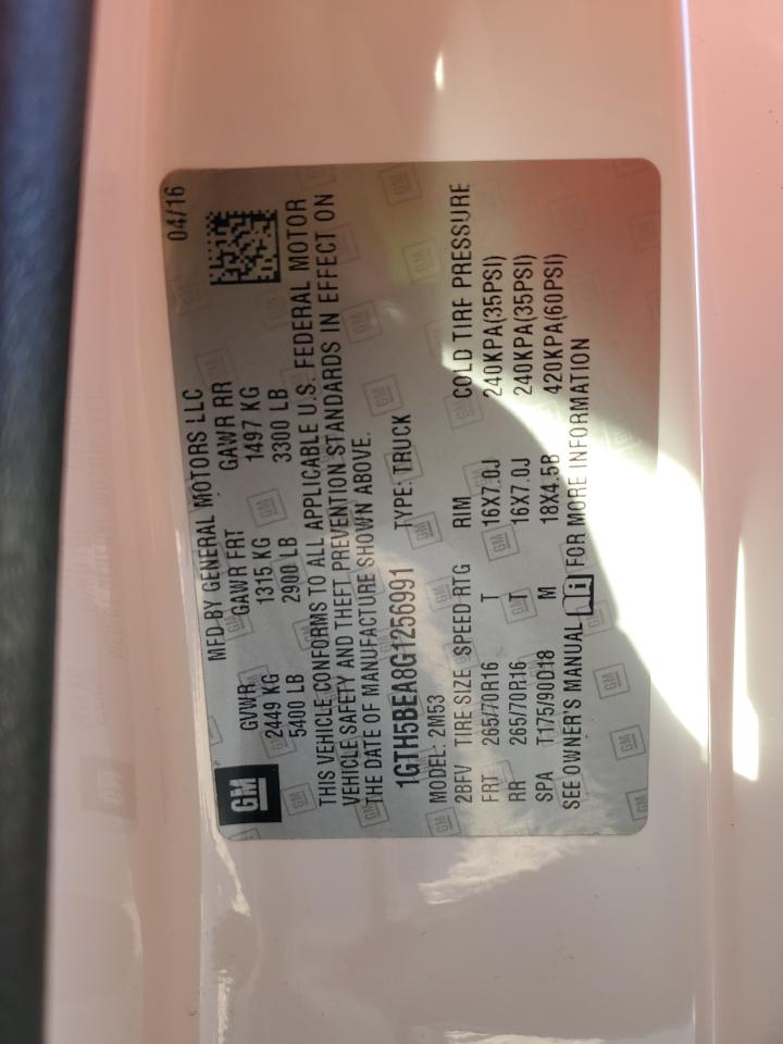 2016 GMC Canyon VIN: 1GTH5BEA8G1256991 Lot: 87234915