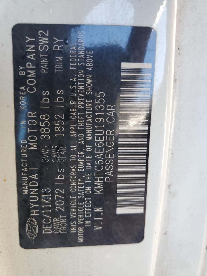 2014 Hyundai Veloster Turbo VIN: KMHTC6AE6EU191355 Lot: 87294955