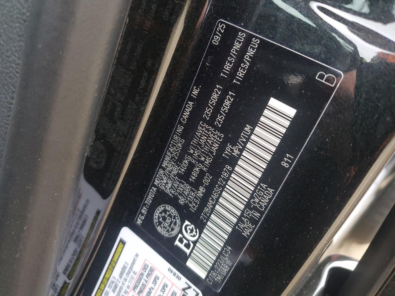 2025 Lexus Rx 350 Base VIN: 2T2BAMCA6SC121878 Lot: 86073555