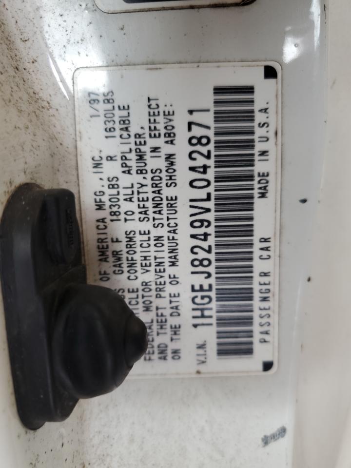 1997 Honda Civic Ex VIN: 1HGEJ8249VL042871 Lot: 85730065