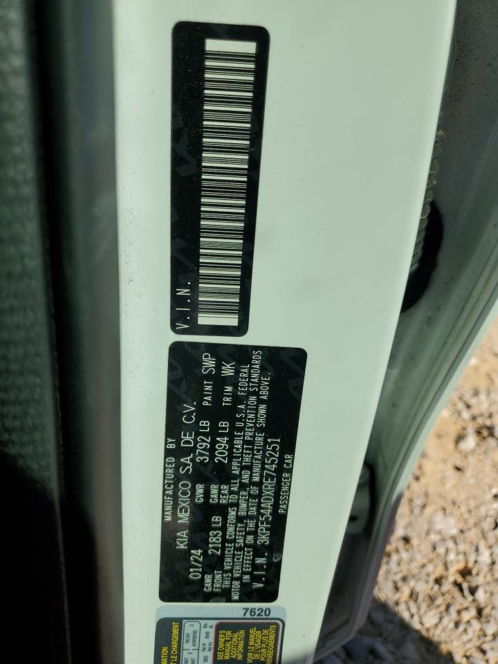 2024 Kia Forte Gt Line VIN: 3KPF54ADXRE745251 Lot: 87459885