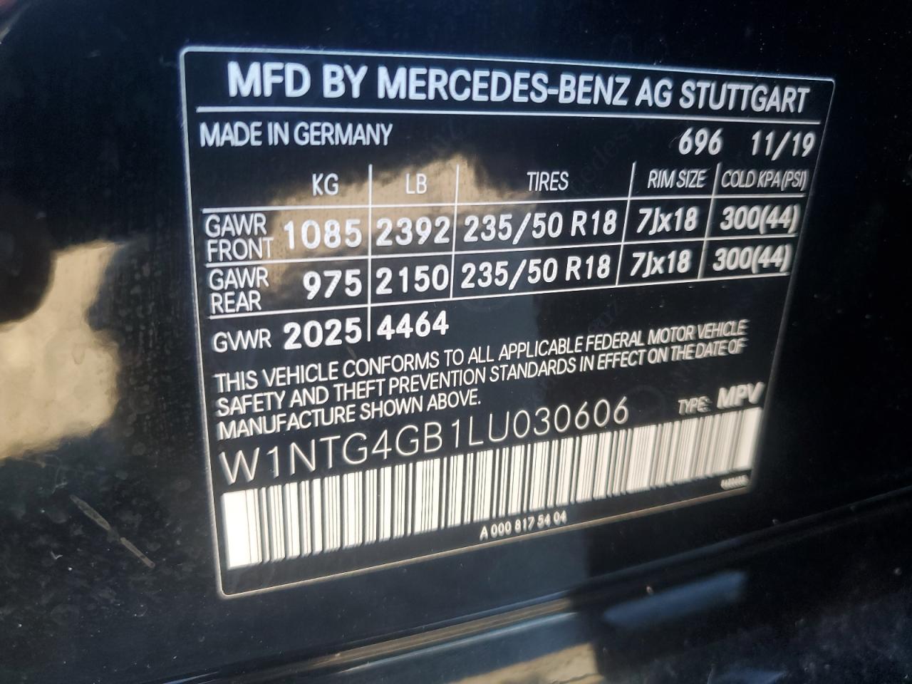 2020 Mercedes-Benz Gla 250 4Matic VIN: W1NTG4GB1LU030606 Lot: 85562885