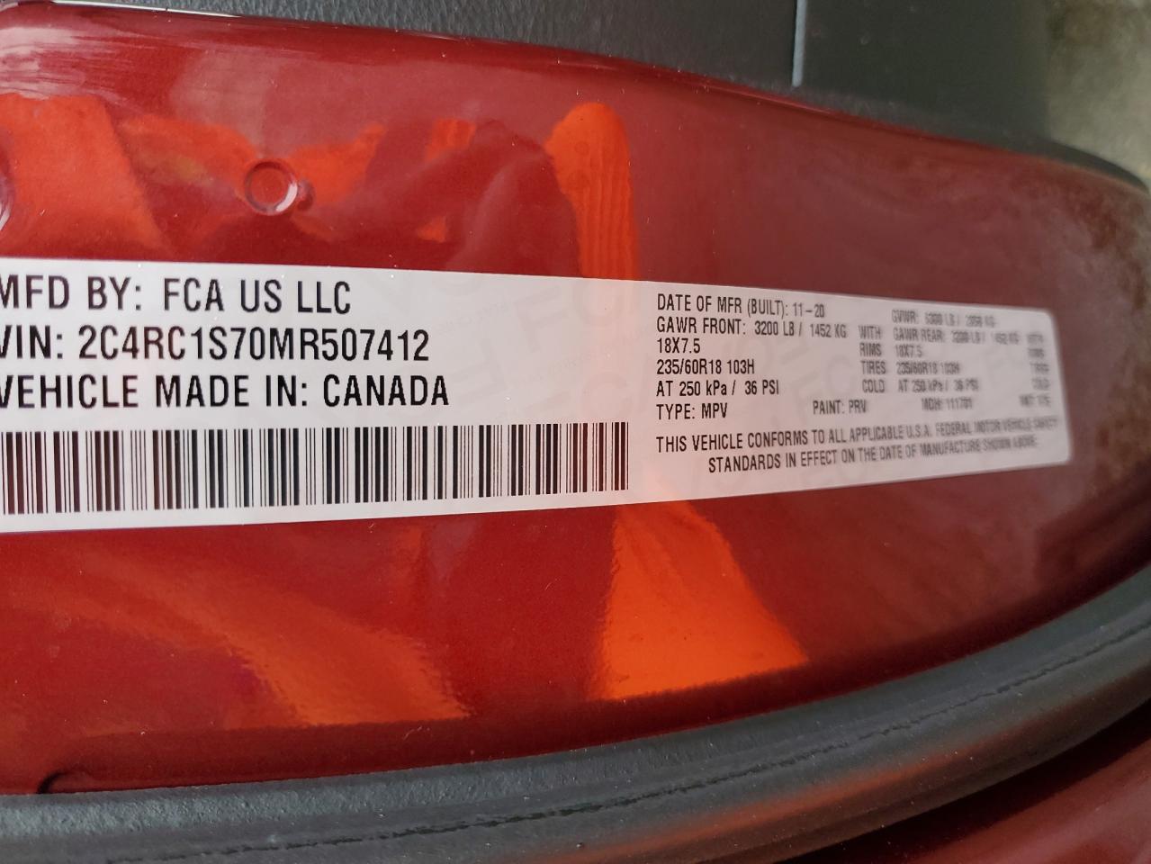 2021 Chrysler Pacifica Hybrid Limited VIN: 2C4RC1S70MR507412 Lot: 82439765