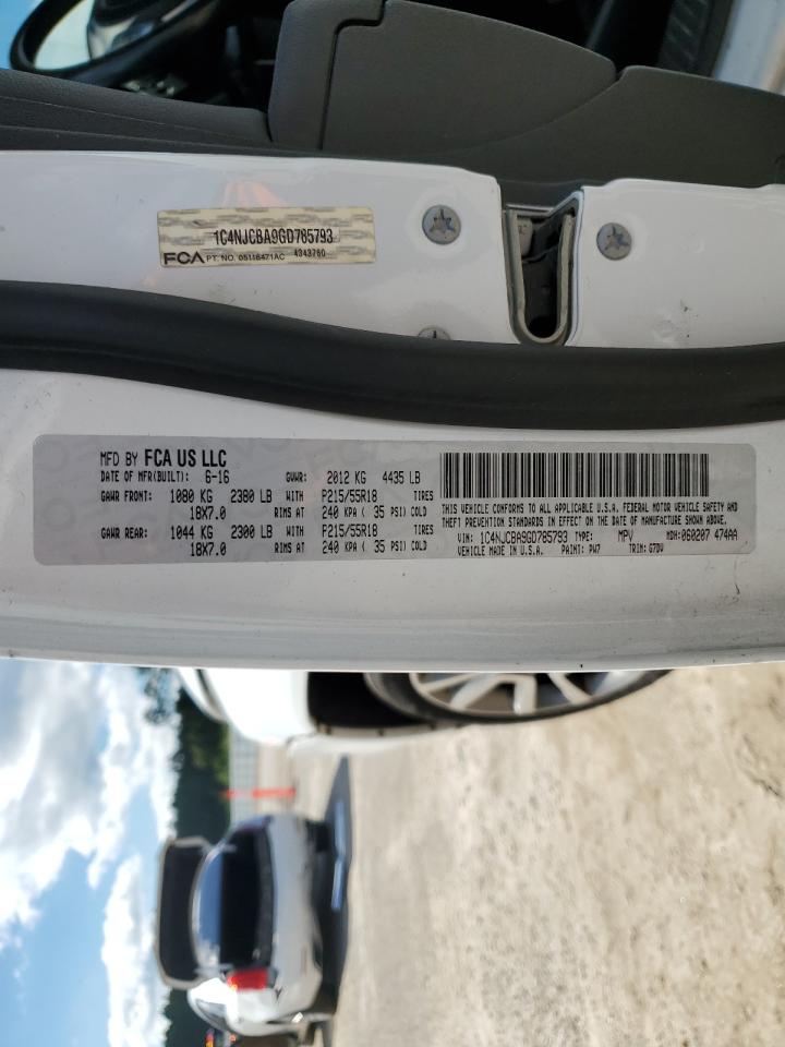 2016 Jeep Compass Sport VIN: 1C4NJCBA9GD785793 Lot: 86605935