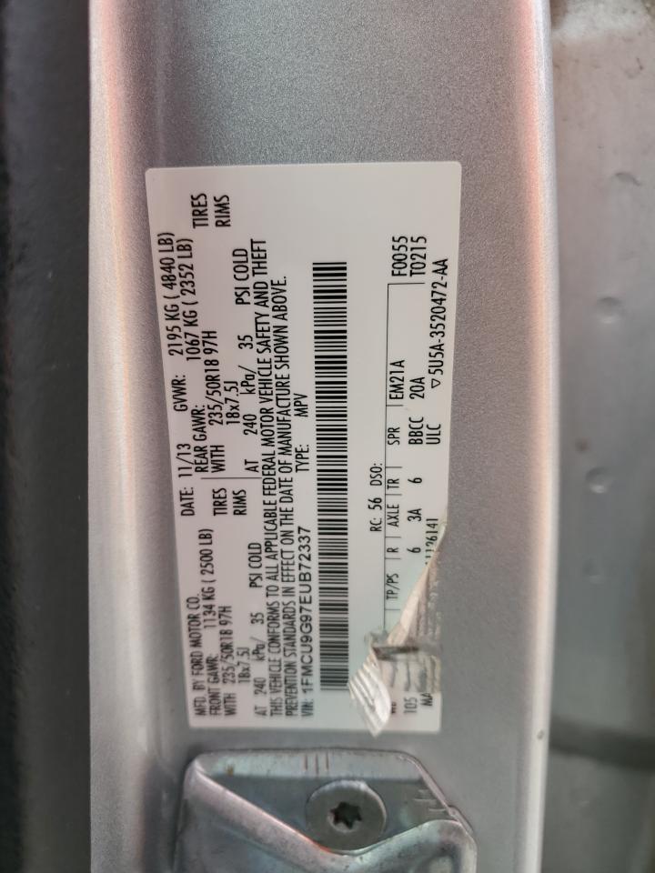 2014 Ford Escape Se VIN: 1FMCU9G97EUB72337 Lot: 71852645