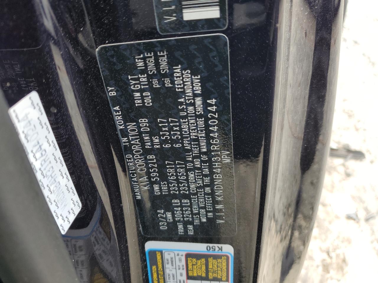 2024 Kia Carnival Lx VIN: KNDNB4H31R6440244 Lot: 81930885