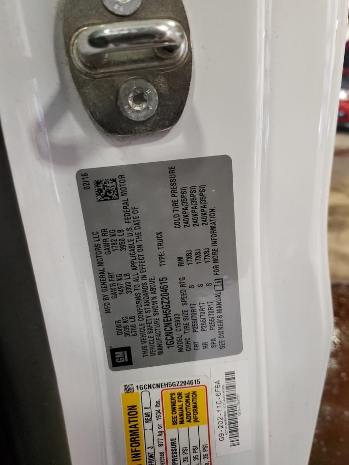 2016 Chevrolet Silverado C1500 VIN: 1GCNCNEH5GZ204615 Lot: 82350115