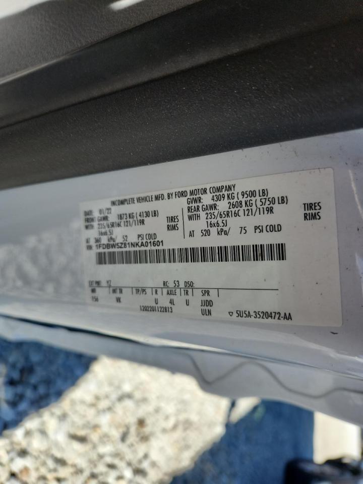 2022 Ford Transit Truck Cab And Chassis VIN: 1FDBW5Z81NKA01601 Lot: 89501485