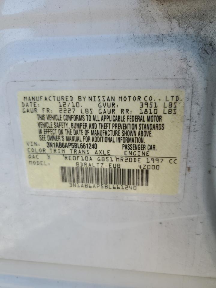 2011 Nissan Sentra 2.0 VIN: 3N1AB6AP5BL661240 Lot: 86673215