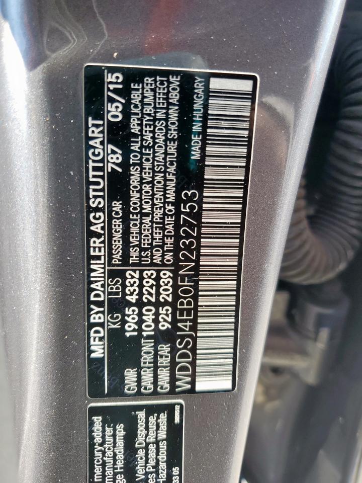 2015 Mercedes-Benz Cla 250 VIN: WDDSJ4EB0FN232753 Lot: 85384425