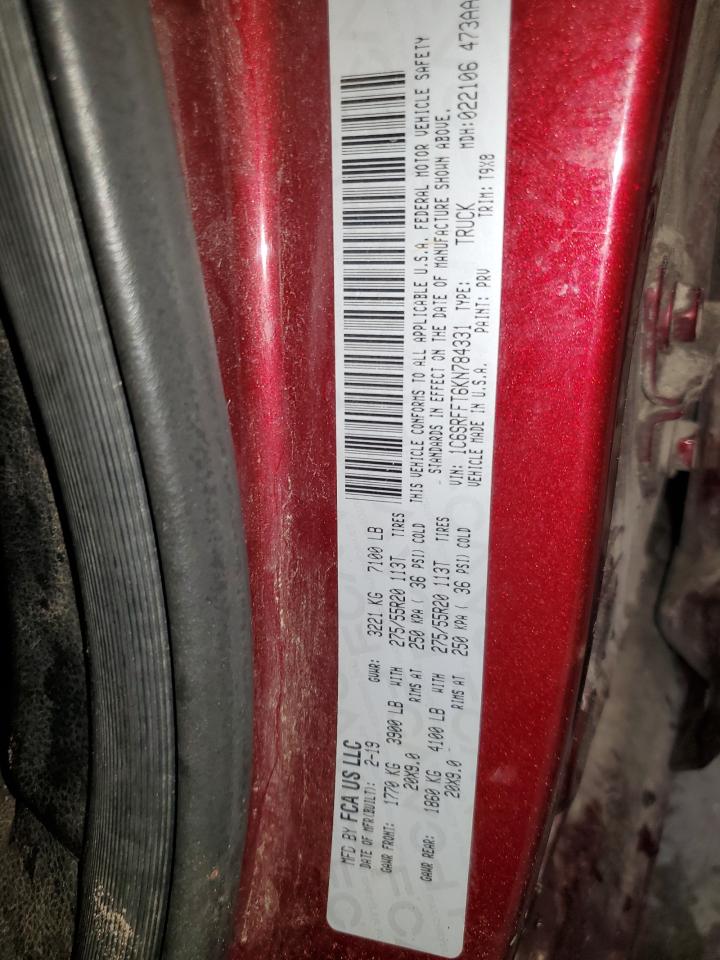 2019 Ram 1500 Big Horn/Lone Star VIN: 1C6SRFFT6KN784331 Lot: 81408235