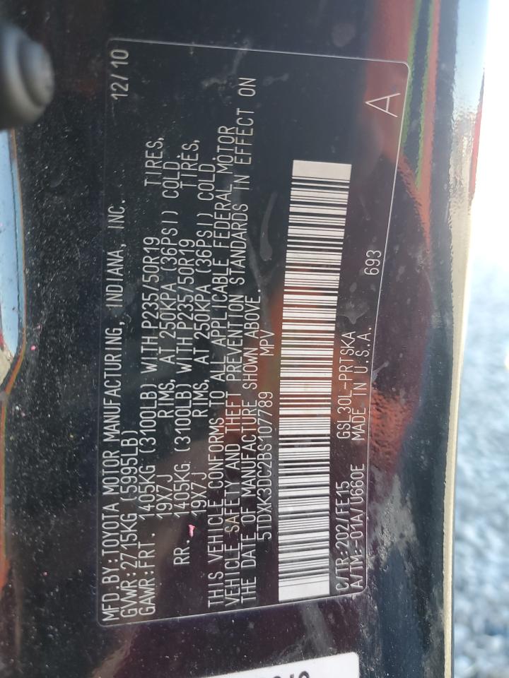 2011 Toyota Sienna Sport VIN: 5TDXK3DC2BS107789 Lot: 82269975