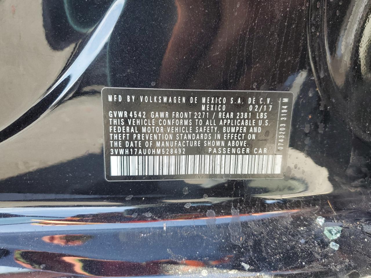 2017 Volkswagen Golf Alltrack S VIN: 3VWH17AU0HM528492 Lot: 90629035