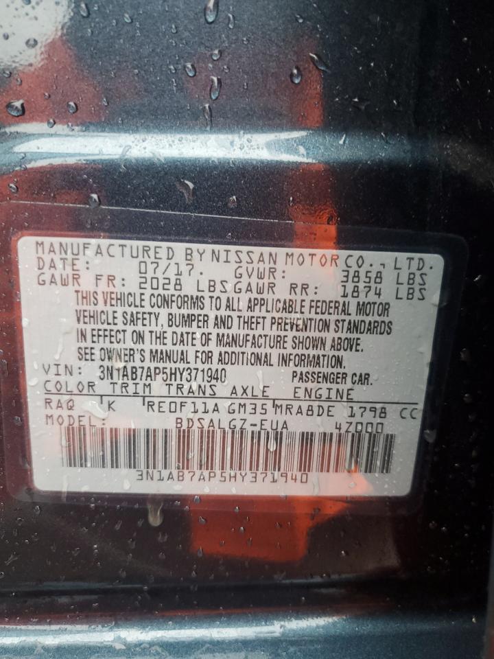 2017 Nissan Sentra S VIN: 3N1AB7AP5HY371940 Lot: 87448625