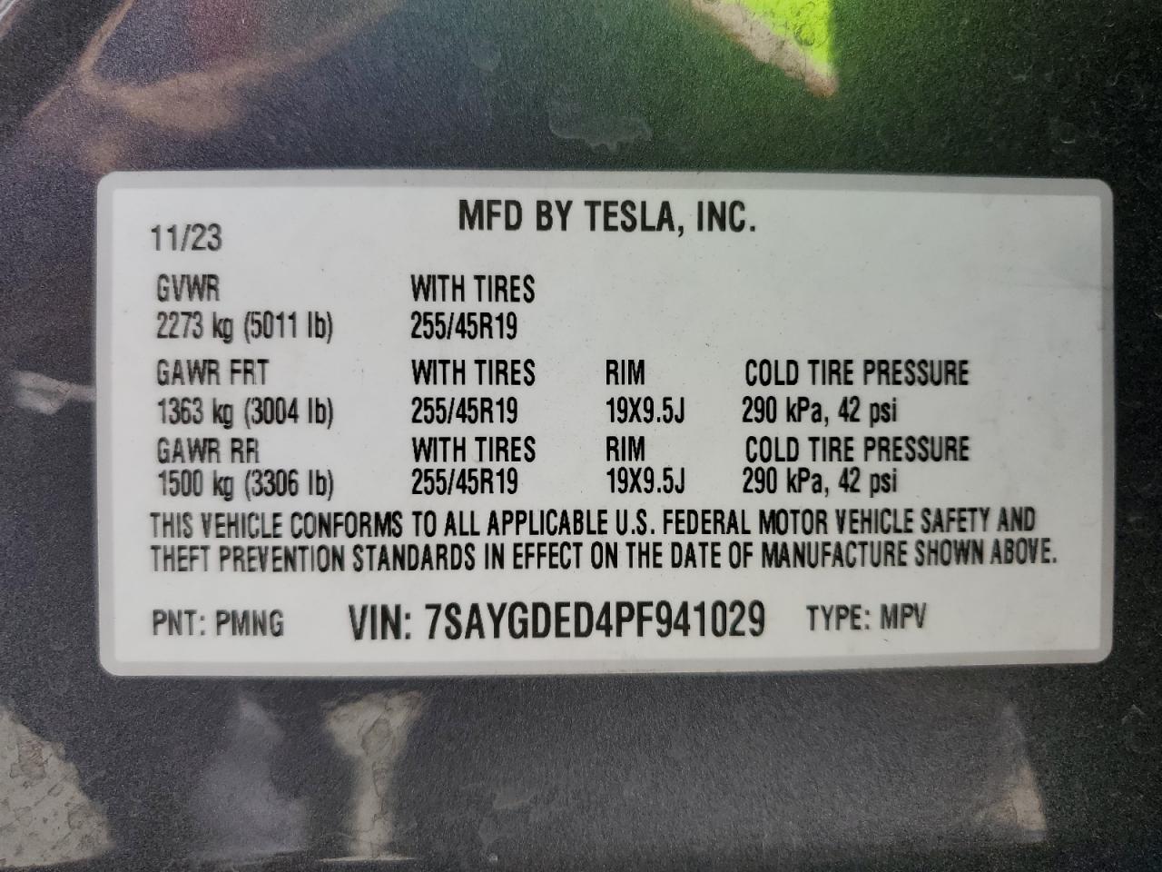 2023 Tesla Model Y VIN: 7SAYGDED4PF941029 Lot: 82220065