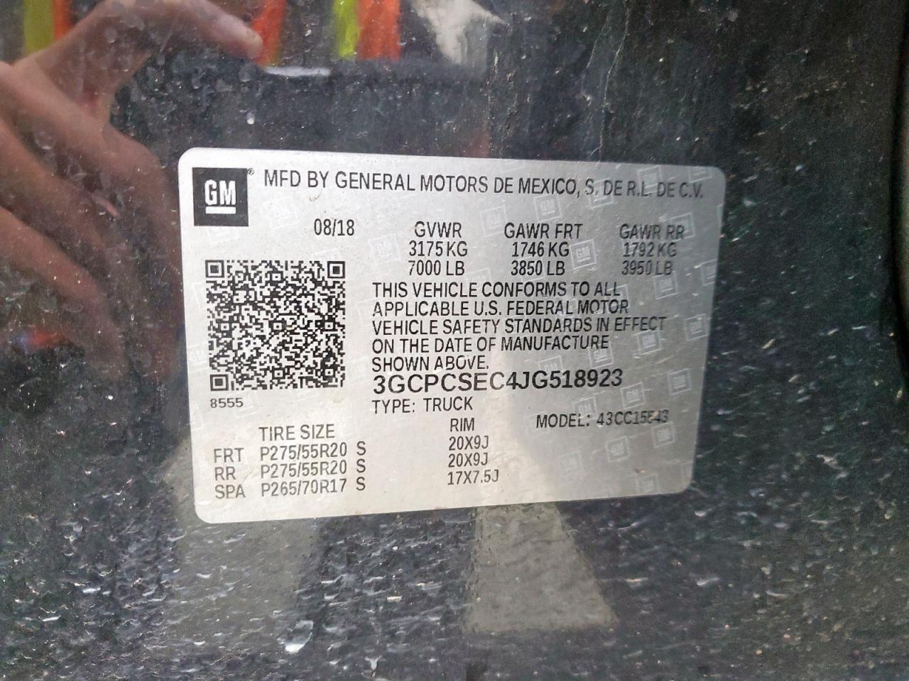 2018 Chevrolet Silverado C1500 Ltz VIN: 3GCPCSEC4JG518923 Lot: 90404385