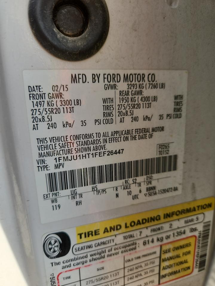 2015 Ford Expedition Xlt VIN: 1FMJU1HT1FEF26447 Lot: 85296545