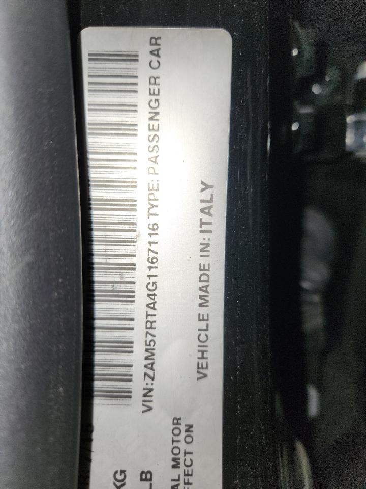 2016 Maserati Ghibli S VIN: ZAM57RTA4G1167116 Lot: 87121275