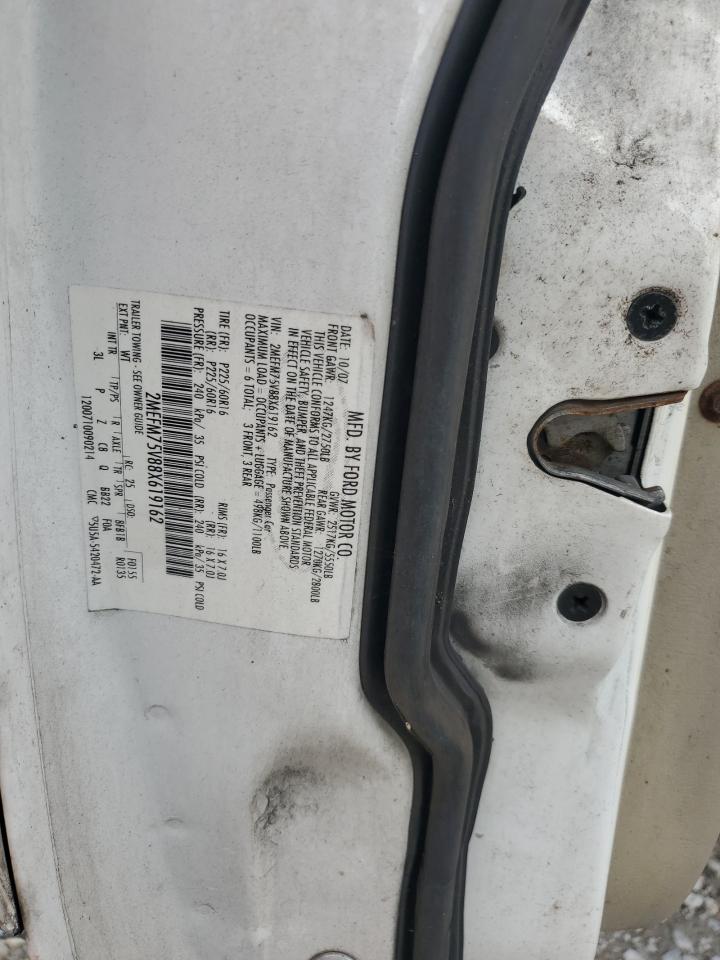 2008 Mercury Grand Marquis Ls VIN: 2MEFM75V88X619162 Lot: 86168295