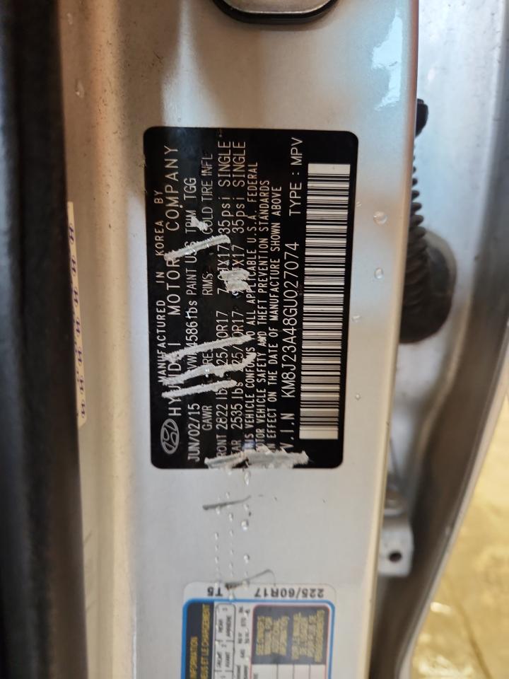 2016 Hyundai Tucson Se VIN: KM8J23A48GU027074 Lot: 82369975