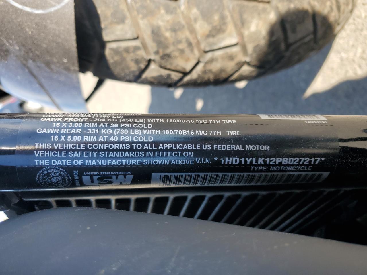 2023 Harley-Davidson Fxfbs VIN: 1HD1YLK12PB027217 Lot: 82518325