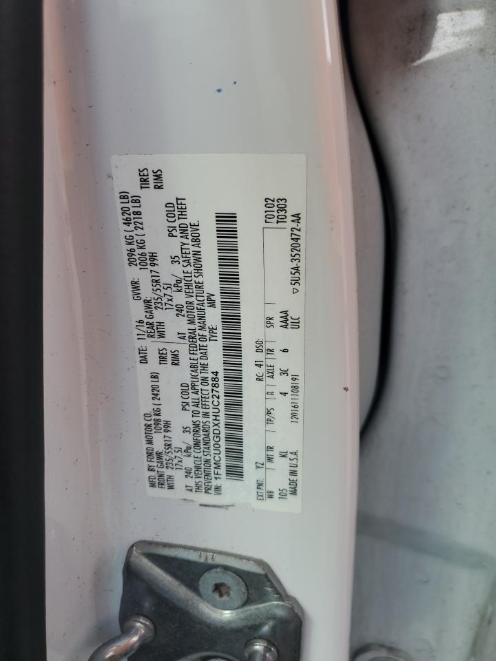 2017 Ford Escape Se VIN: 1FMCU0GDXHUC27884 Lot: 82214985