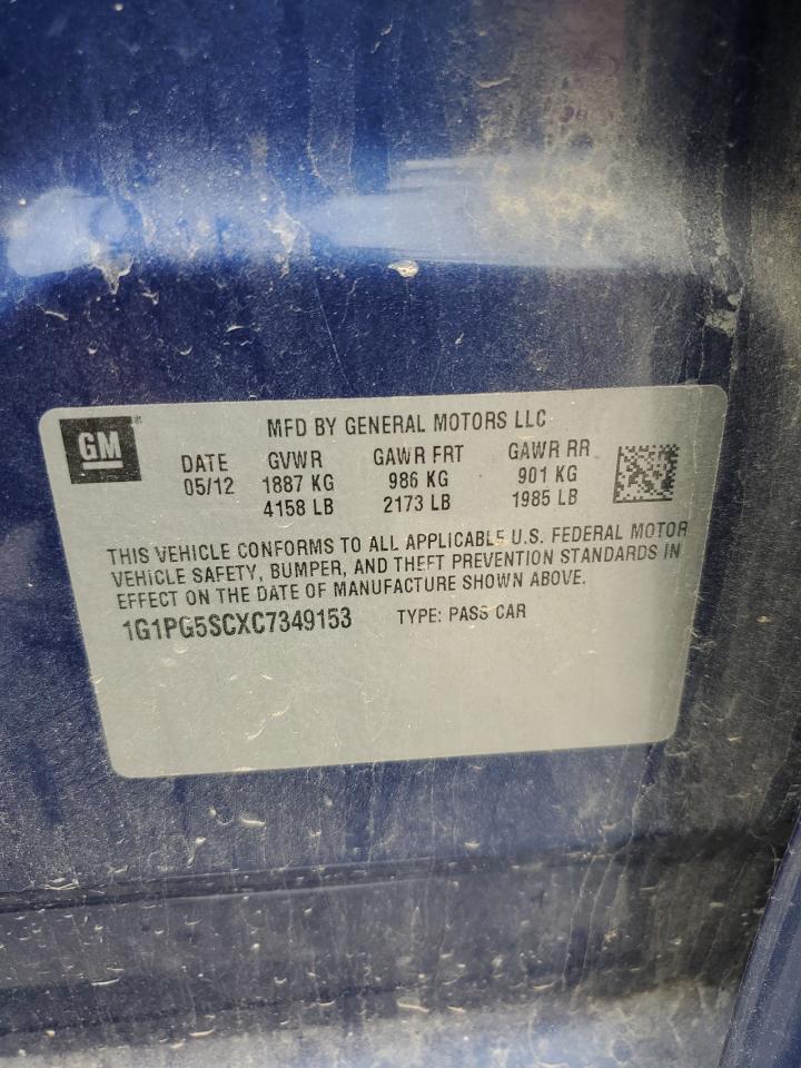 2012 Chevrolet Cruze Lt VIN: 1G1PG5SCXC7349153 Lot: 82257385