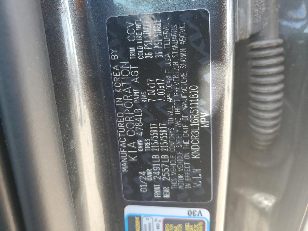 2024 Kia Niro Wind VIN: KNDCR3L16R5111810 Lot: 85370825