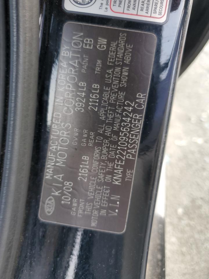 2009 Kia Spectra Ex VIN: KNAFE221095634242 Lot: 84546585
