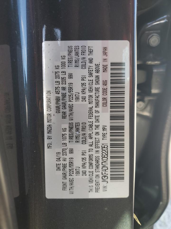 2019 Mazda Cx-5 Grand Touring VIN: JM3KFADM7K0622051 Lot: 86213585