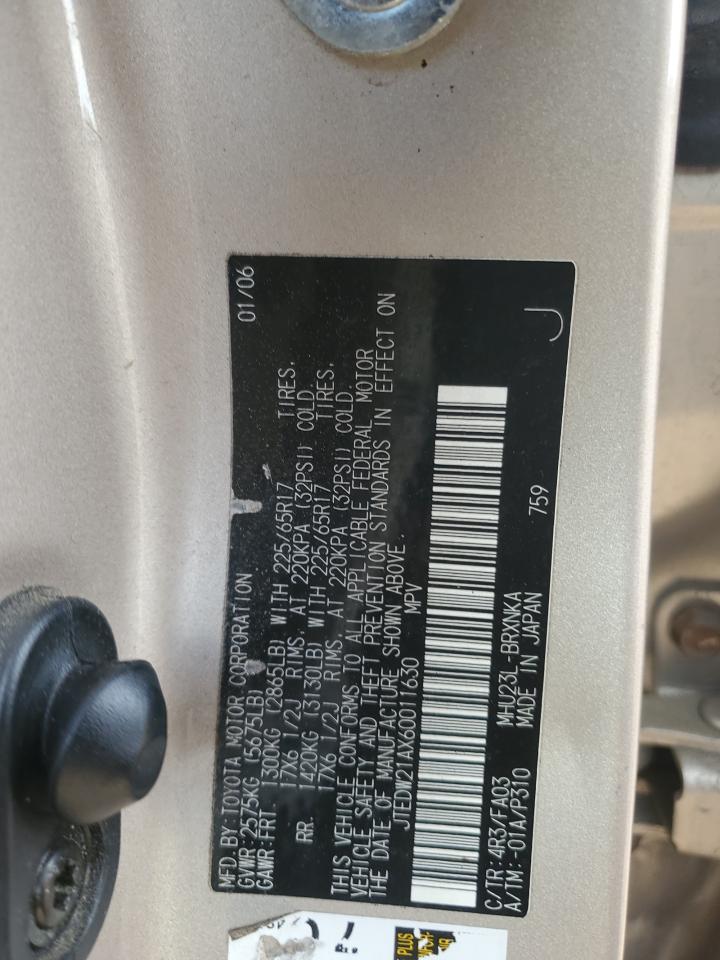 2006 Toyota Highlander Hybrid VIN: JTEDW21AX60011630 Lot: 86618645