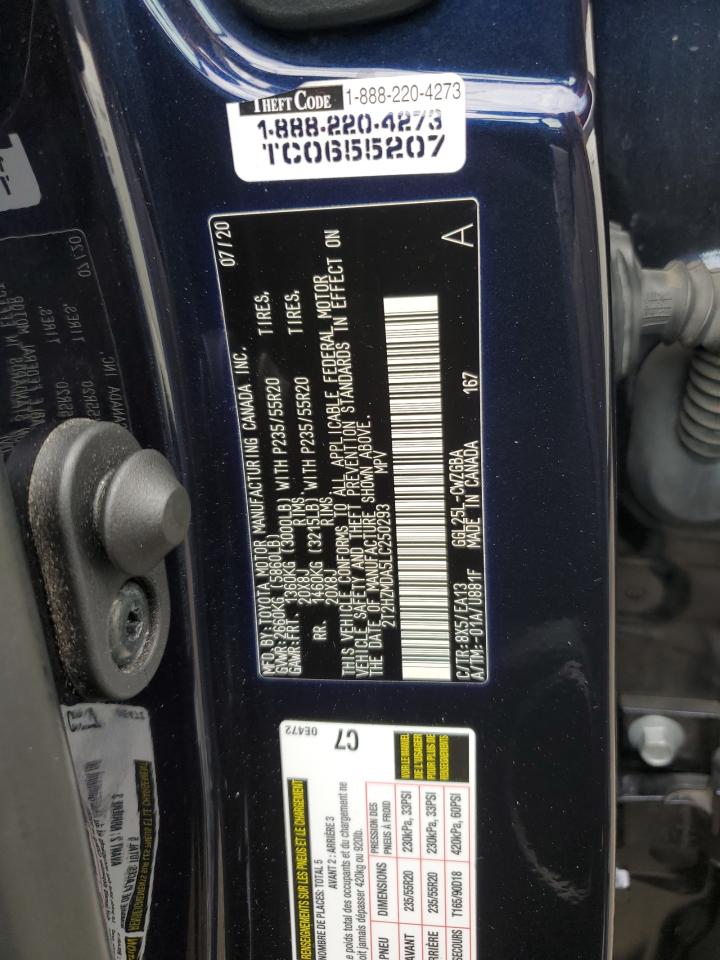 2020 Lexus Rx 350 VIN: 2T2HZMDA5LC250293 Lot: 85895345